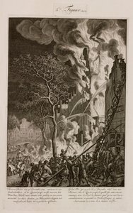 Een brand in een suikerraffinaderij, Amsterdam, Nederland, 29 december 1669 door Unbekannt