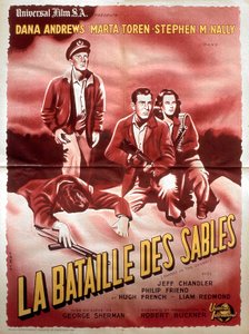 Poster van de film La bataille des sables met Dana Andrews Marta Toren en Stephen Mc Nally 1949 door Unbekannt