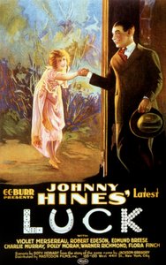Affiche van de film Luck van Doty Hobart met Johnny Hines 1923 Stomme film door Unbekannt