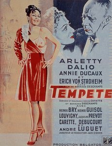 Affiche van de film Tempête met Arletty 1940 door Unbekannt