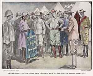 Afrikaan die brieven bezorgt aan Britse soldaten tijdens de Boerenoorlog, c 1900 door Unbekannt