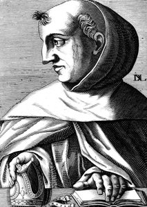 Albertus Magnus (1193/1206-1280) Duitse dominicaanse monnik, wetenschapper, filosoof en theoloog, gravure door Unbekannter Künstler