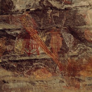 Australië, Noordelijk Territorium, Arnhem Land, Kakadu Nationaal Park, Obiri Rock, Aboriginal rotsschilderingen