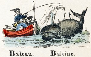 B - Boot Walvis - Alfabet - kinderentertainment - Image epinal, populaire serie c.1890 door Unbekannt