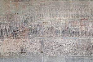 Bas-reliëfs in de zuidelijke galerij van Angkor Wat, Cambodja door Unbekannter Künstler