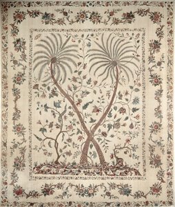 Bedsprei met palmboom motieven van de zuidelijke Coromandelkust, ca. 1770 (katoen)