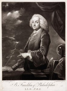 Benjamin Franklin, Amerikaanse theoreticus over statische elektriciteit door Unbekannt