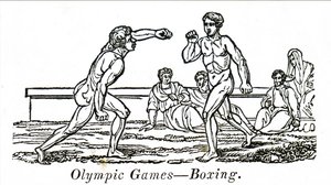 Boksers in de oude Olympische Spelen door Unbekannt