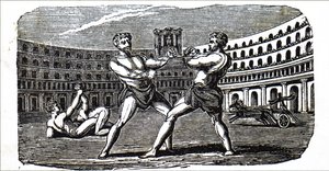Boksers in het Colosseum in het oude Rome door Unbekannt