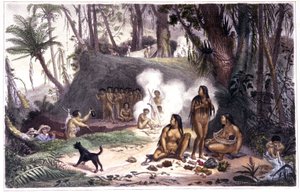 Brazilië. Cabocle Indianenkamp in Cantagallo door Unbekannter Künstler