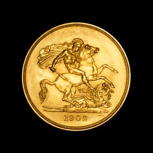 Britse munt met afbeelding van St. George en de draak door Unbekannter Künstler