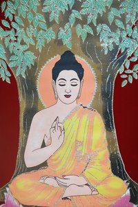 Boeddha geeft een zegen, Thangka, Kathmandu, Nepal door Unbekannt