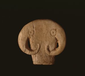 Stierenkop amulet, pre-dynastiek Egyptisch, Naqada IIa, c.3500 voor Christus