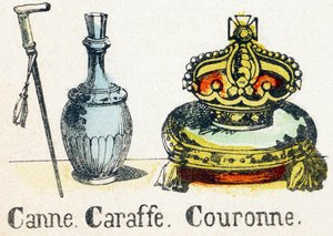 C - Stok Karaf Kroon - Alfabet - Kindervermaak - Beeld van Epinal, populaire serie ca. 1890 (illustratie) door Unbekannt