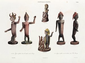 Gesneden houten figuren, Nieuw-Guinea door Unbekannt
