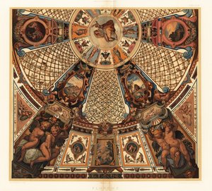 Plafondschildering in de Uffizi Galerij, Florence door Unbekannter Künstler