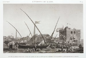 Viering van de jaarlijkse opening van de dijk aan het Caïro Kanaal, Egypte, ca. 1798 door Unbekannt