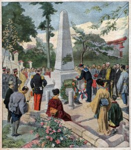 Ceremonie voor de doden, Japan. Herdenking in Japan. door Nicolas Liez