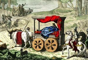 Strijdwagen van een Gallische koning, ca. 1850-86 (illustratie)