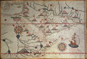 Kaart van Arabië en de oostelijke Middellandse Zee, deel van een Portolan Atlas, ca.1650 door Unbekannter Künstler