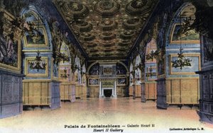Chateau de Fontainebleau: galerij Henri II - Ansichtkaart eind 19e-begin 20e eeuw