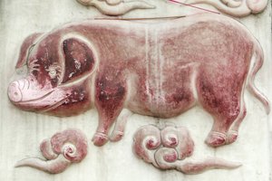 Chinees astrologisch teken. Witte wolkentempel, Peking, China