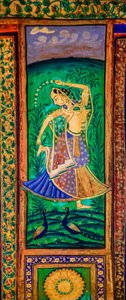 Chittra Shala binnenplaats met virtuoze fijne schilderijen, Taragarh Fort, Bundi, Bundi, Rajasthan, India, Azië door Unbekannter Künstler