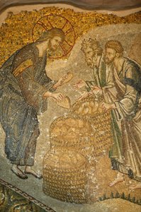 Kerk van de Heiland van Chora, Jezus en het brood door Unbekannt