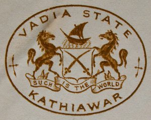 Wapen van Vadia Saurashtra, Gujarat, India, begin 20e eeuw