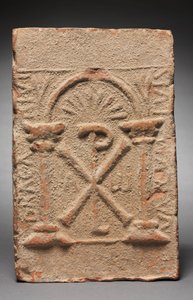 Columbarium Grafplaquette met het Monogram van Christus, 500-800 door Unbekannt