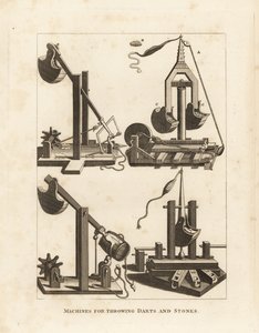 Contragewichtmachines voor het werpen van pijlen en stenen van Lipsius en anderen