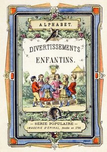 Omslag - ronde van kinderen in een tuin - Alfabet - Kindervermaak - Beeld van Epinal, populaire serie ca. 1890 (illustratie)