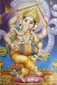Dansende Ganesh afbeelding, Rishikesh, India