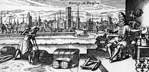 Danzig / Gdansk - uitzicht op de stad, ca. 1700 door Unbekannter Künstler