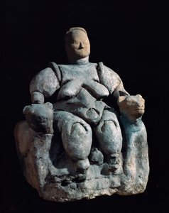 Godin moeder, terracotta beeld. 8000-6000 v.Chr. afkomstig uit Catal Huyuk door Unbekannt