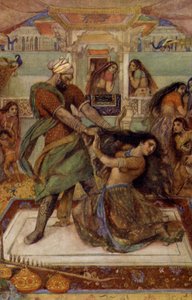 Draupadi uit haar kamer gesleept door Duhsasana