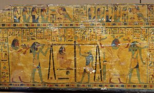 Egypte: detail van de sarcofaag van Khonsoure