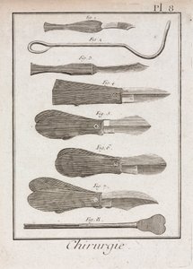 Uitrusting, vroegmoderne chirurgische messen en scalpels door Unbekannt
