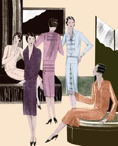 Modejurken in de lente van 1928 door Unbekannter Künstler