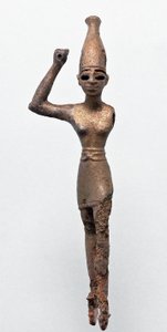Beeldje van de God Baäl, Megiddo, ca. 1300-1200 v.Chr. door Unbekannt