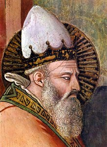 Fresco door Maso di Banco (1341 - 1346), detail van Het Verhaal van Oudejaarsavond (fresco)