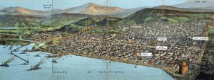 Griekenland, Saloniki (of Thessaloniki): uitzicht op de stad en de Golf - Ansichtkaart 1914-1918 door William M. Timlin