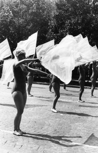 Gymnasten parade in Boekarest.