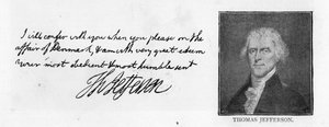 Handschrift en handtekening uit een brief van Thomas Jefferson aan John Paul Jones, geschreven in Parijs, 11 juli door Unbekannt