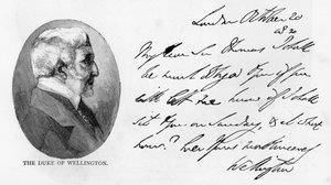 Handschrift en handtekening van Arthur Wellesley