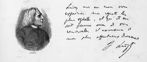 Handschrift en handtekening van Franz Liszt