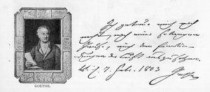 Handschrift en handtekening van Goethe