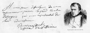 Handschrift en handtekening van Napoleon I tijdens de vroege periode van zijn carrière als artillerieofficier