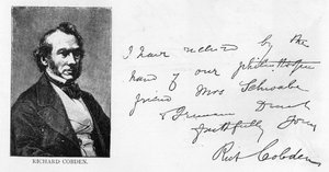 Handschrift en handtekening van Richard Cobden