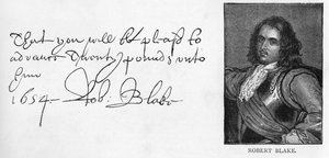 Handschrift en handtekening van Robert Blake door Unbekannt